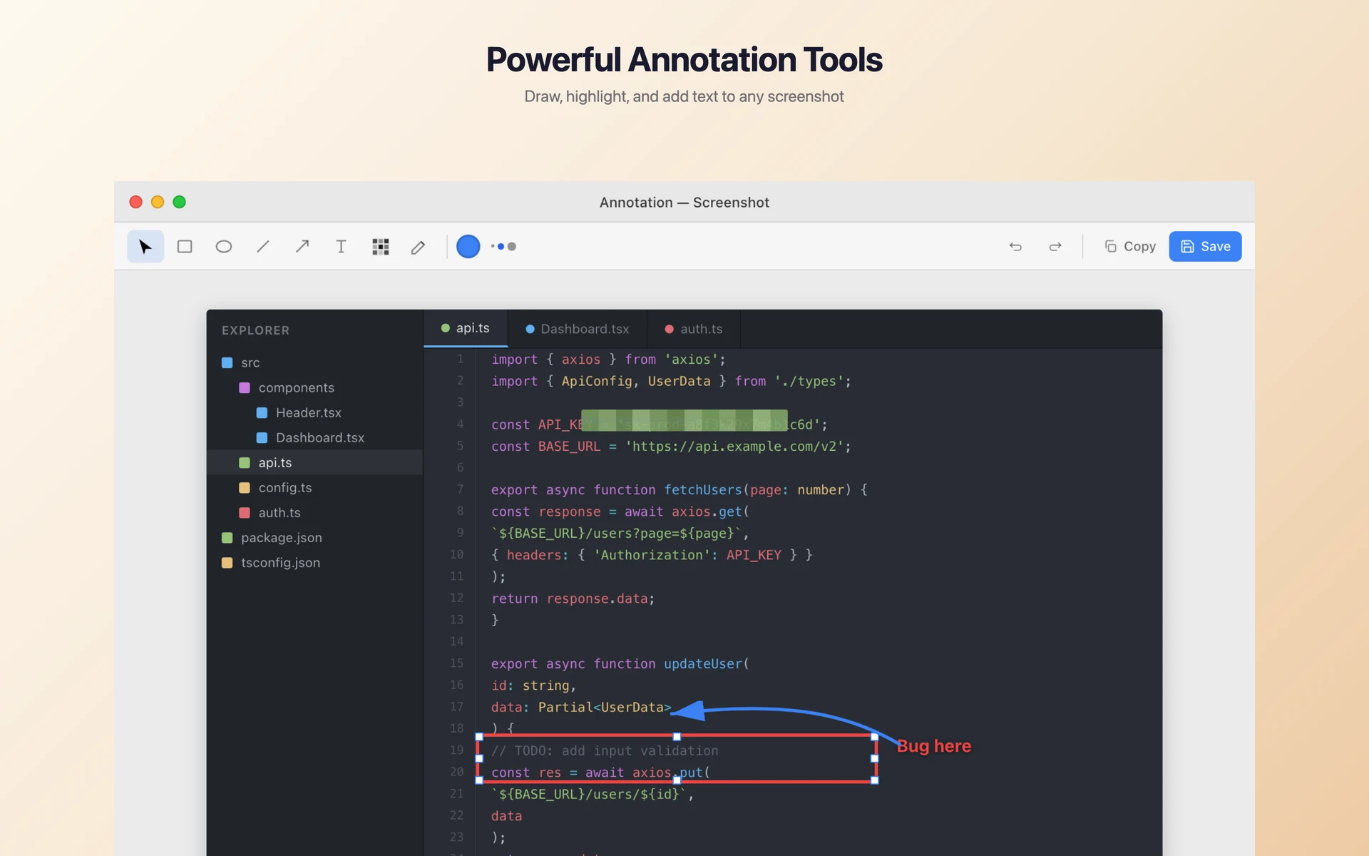 Annotation tools in light mode