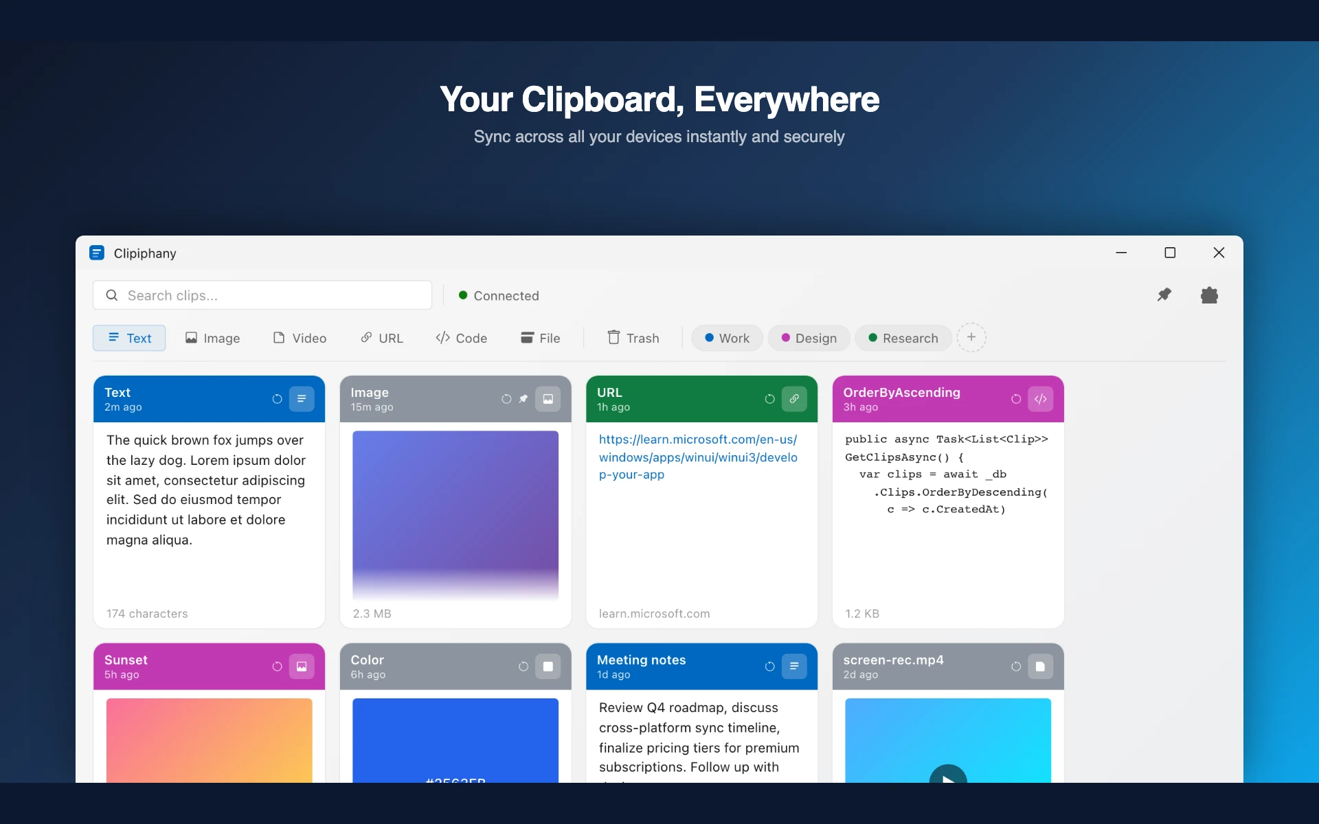 Clipiphany clipboard on Windows