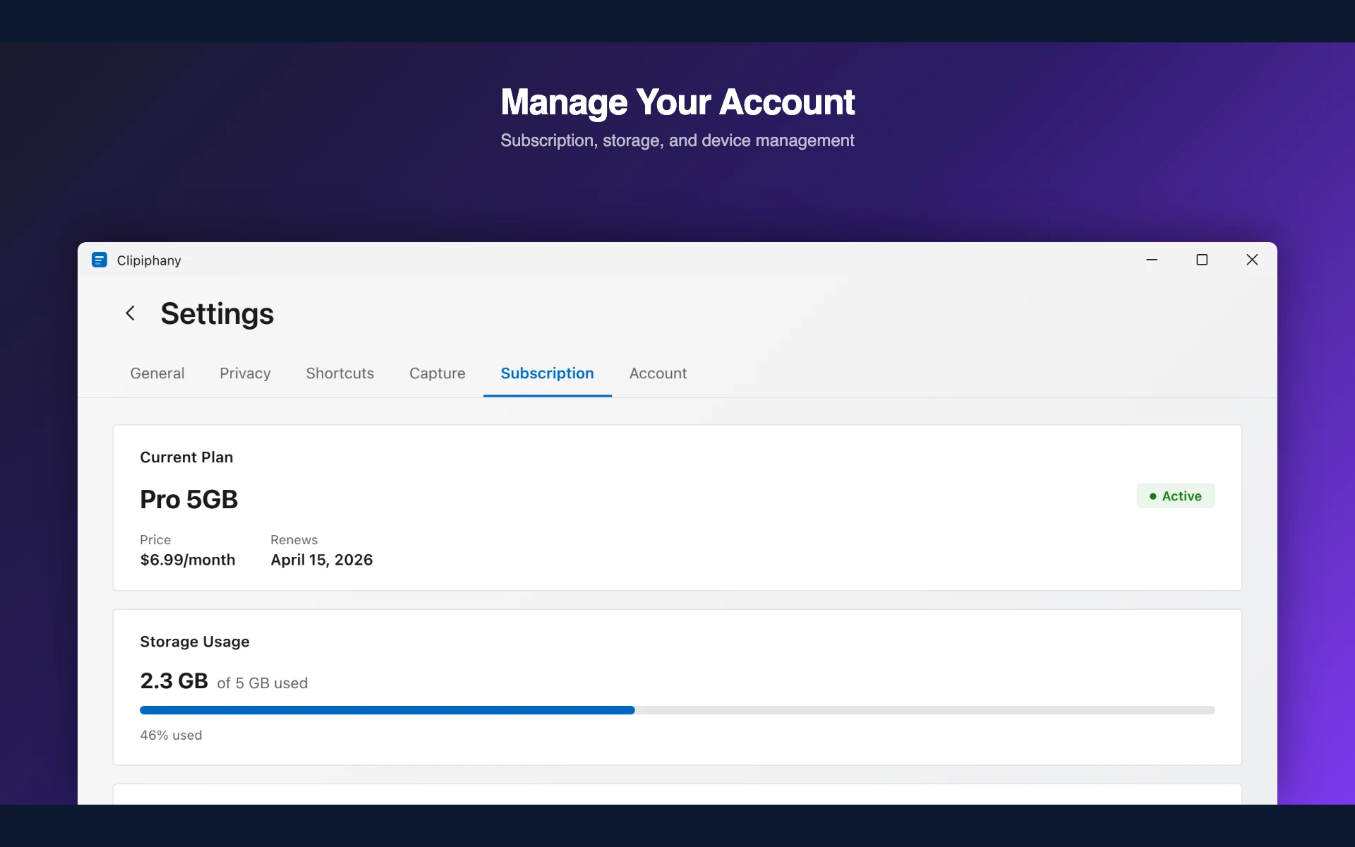 Manage your account on Windows