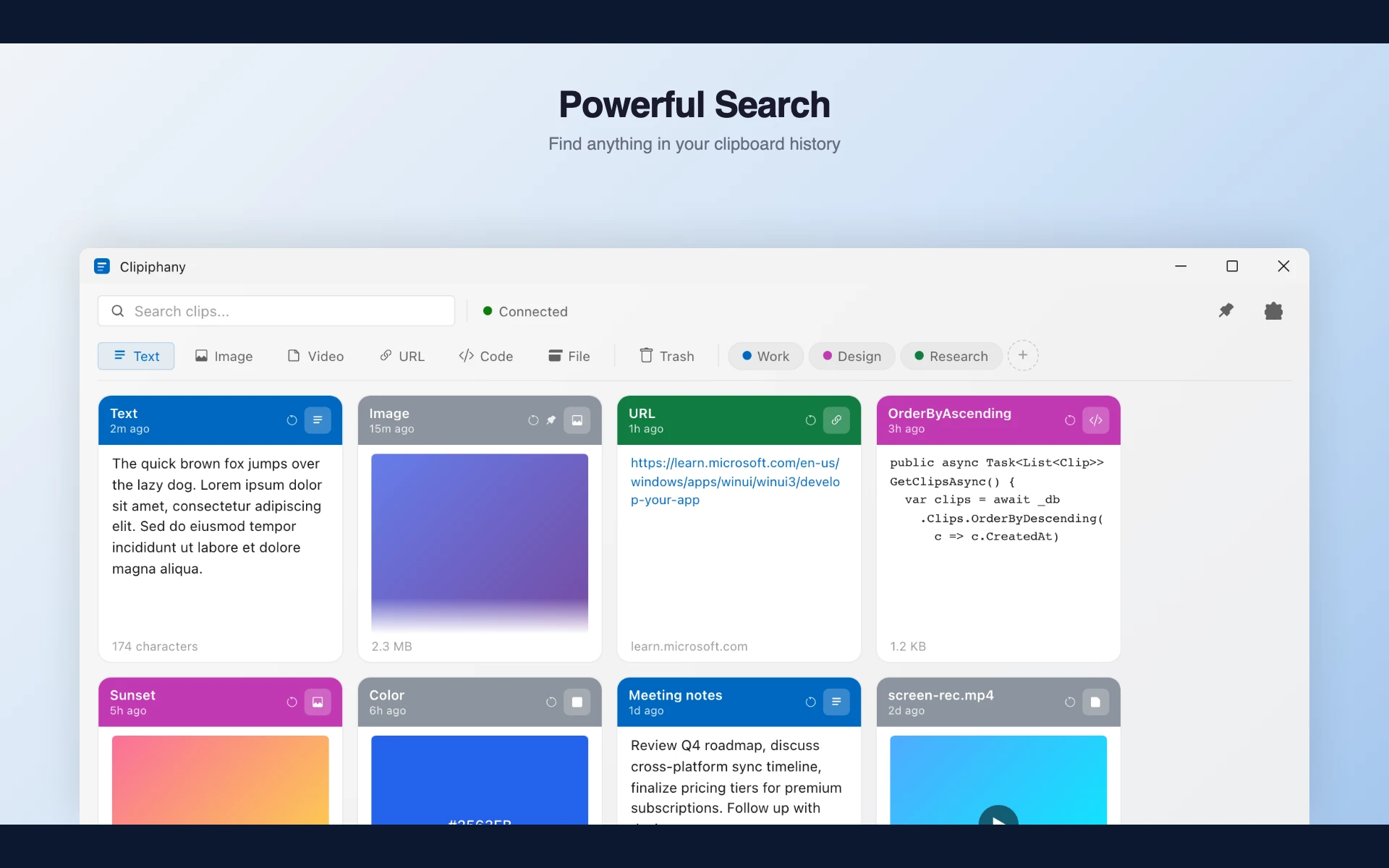 Powerful search on Windows